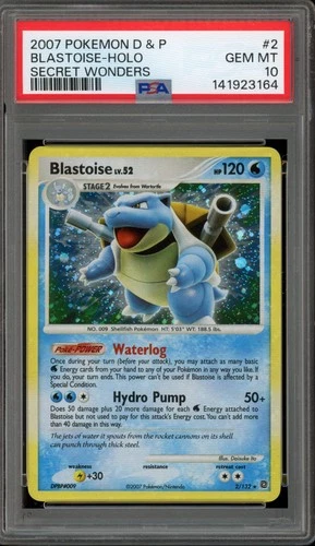 Pokemon Blastoise Secret Wonders Holo Rare #2 PSA 10 Gem Mint