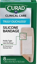 Curad Truly Ouchless Plastic Bandages, X-Large, 8 Count