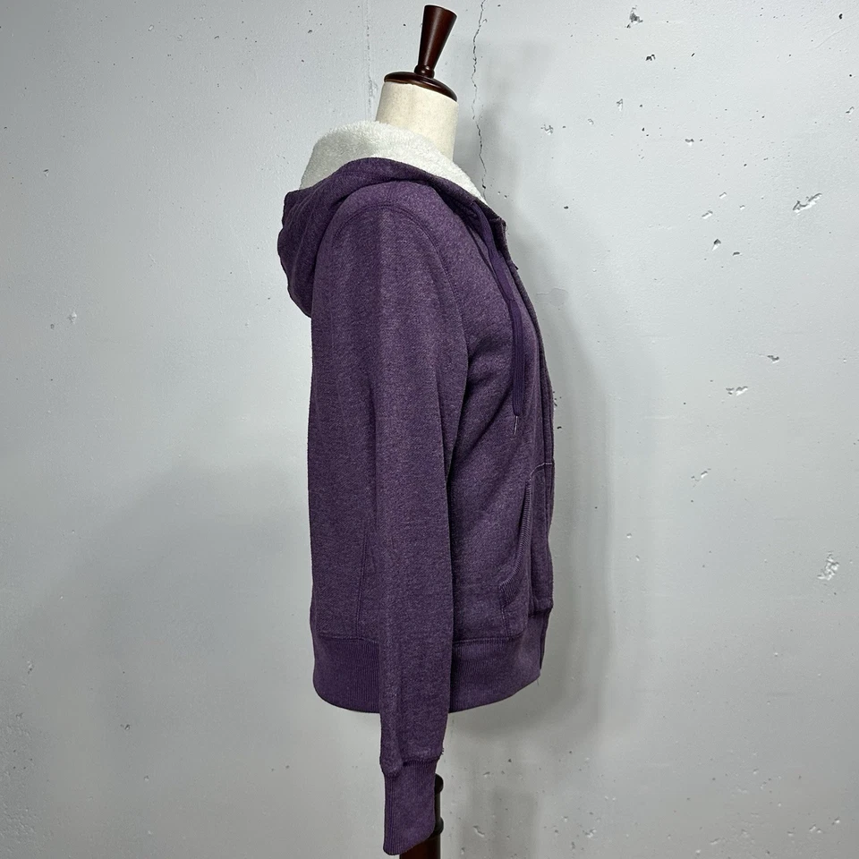 Faded Glory Hoodie Womens L Purple Sherpa Lined Fleece Full Zip Sweatshirt A329 - Image 2 of 4
