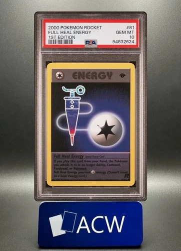 Full Heal Energy 2000 Team Rocket #81🔥 1st Edition PSA 10 🔥GEM Vintage Pokemon