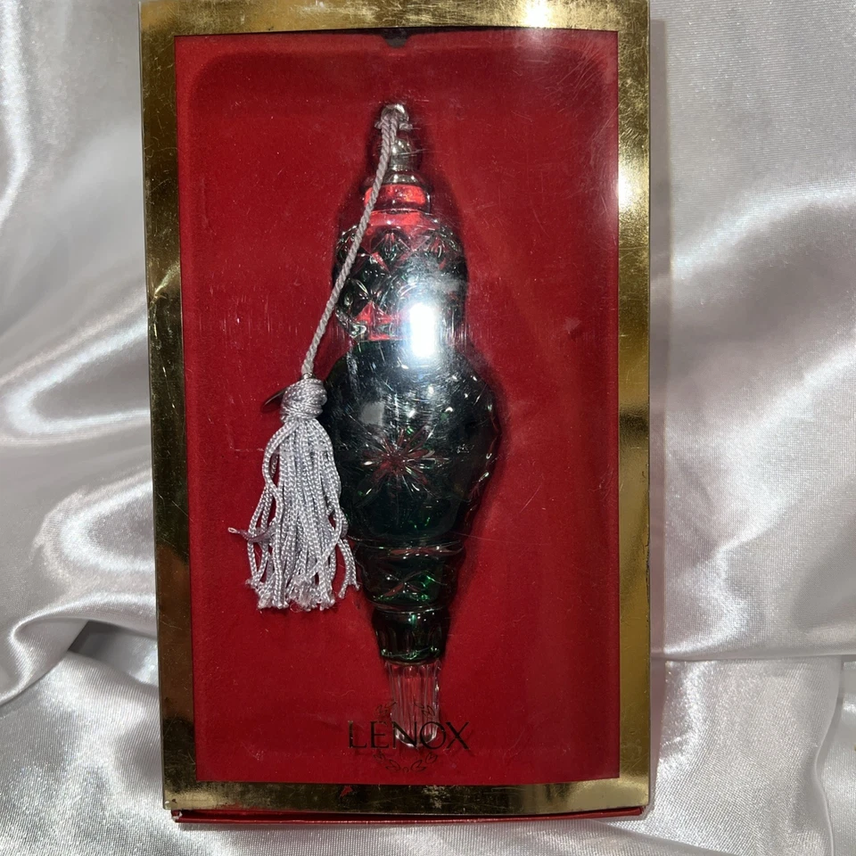 Lenox Color Gemas Esmeralda Plomo Cristal Adorno Longitud 5 1/2" - Caja Original Foto 3 de 4