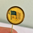 ANTIQUE 35 Star Flag Lapel or Hat Pin - 1863-1865 - Star Added for West Virginia — photo 2