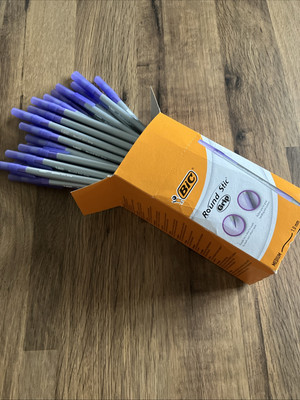 BIC Round Stic Griff 1,0 mm Medium Lila Kugelschreiber, KAPPEL, NR: 920412 (BOX 40 STIFTE)