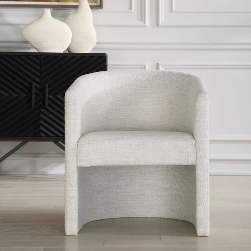 Uttermost Encompass White Fabric Dining Chair - Picture 1 of 6