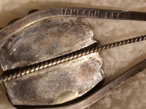 JAMESON LEE Navajo Sterling Silver TURQUOISE Gypsy Slave Bracelet Earrings Ring - Picture 6 of 12