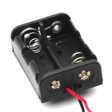 2 Cell 12V 23A Battery Holder Case Storage Open Container Box With Wire Black