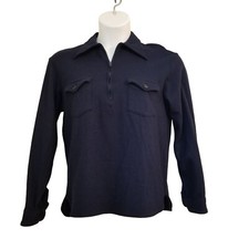 Pendleton Virgin Wool Navy Blue L Quarter Zip Pullover Winter Layers