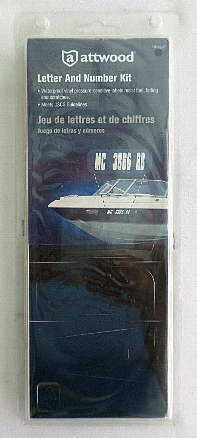 Attwood Marine, Black, Boat Letter & Number Kit 144 Pieces eBay