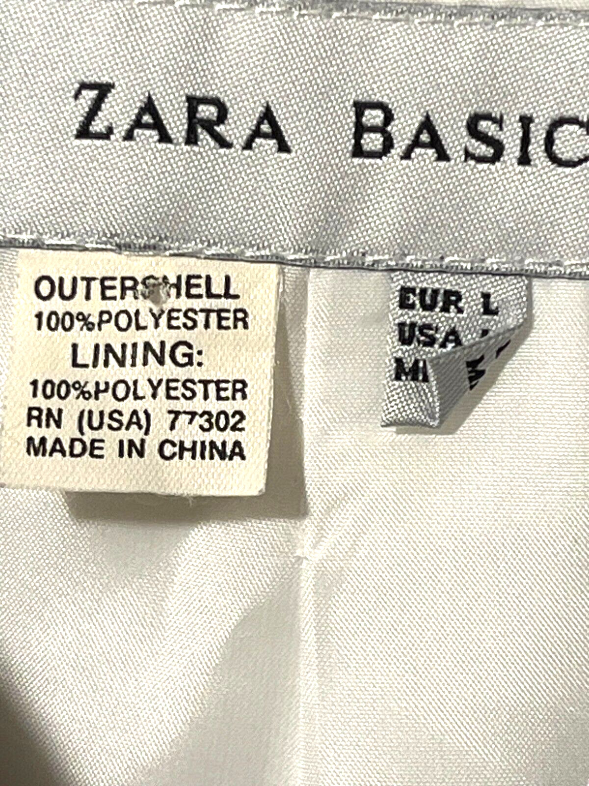 Zara Basic Womens 77302 White Polyester Short Dou… - image 3