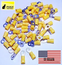 300PCS Wire Ring Terminals Vinyl YELLOW 12-10 Gauge AWG Connectors  10