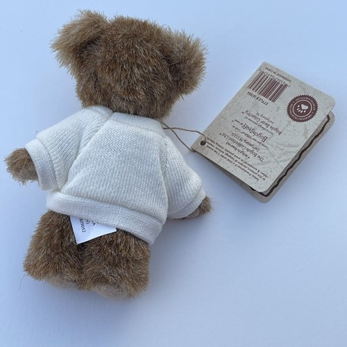 Boyds Bears 4” Mini Oso de Navidad con Suéter Blanco "Esperanza" Muérdago Raro - Imagen 4 de 7