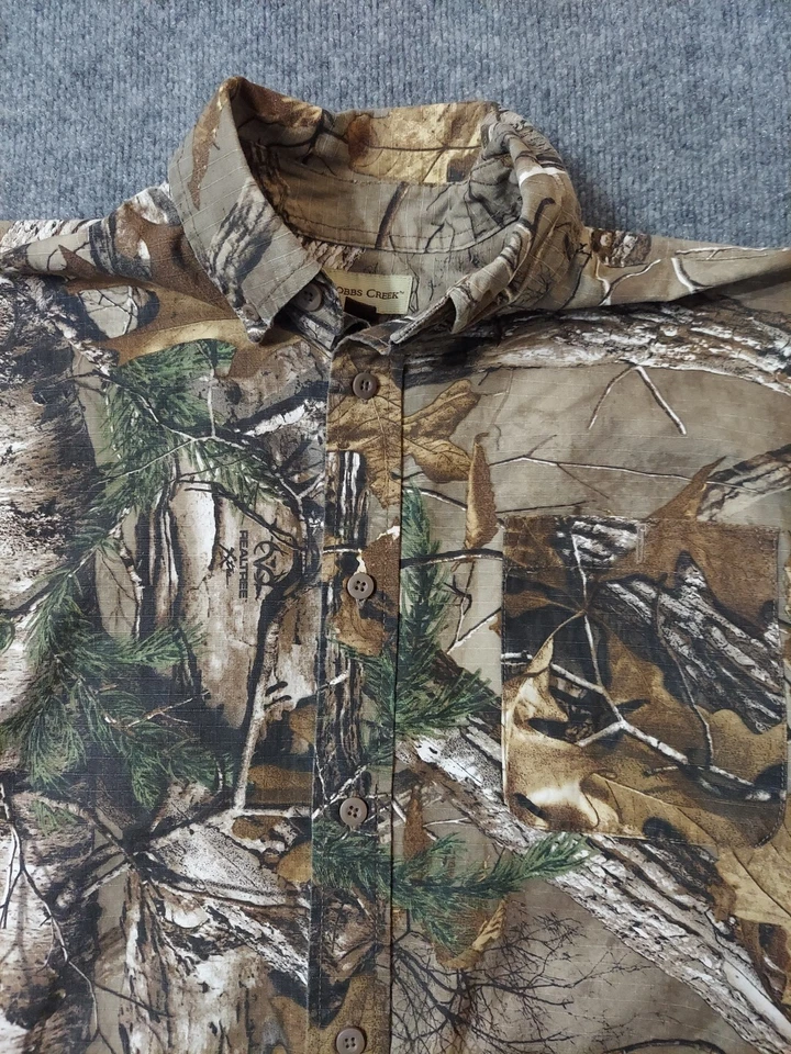 Hobbs Creek Shirt Large Ripstop Button Up Realtree Camouflage Hunting Brush - Image 2 of 4