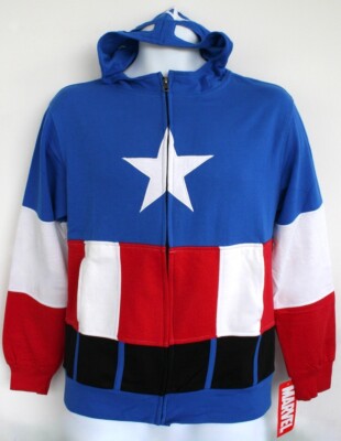 NEU MIT ETIKETT MARVEL CAPTAIN AMERICA HOODIE Jungen XL Alter 16/18 kleiner Mann Maske USA