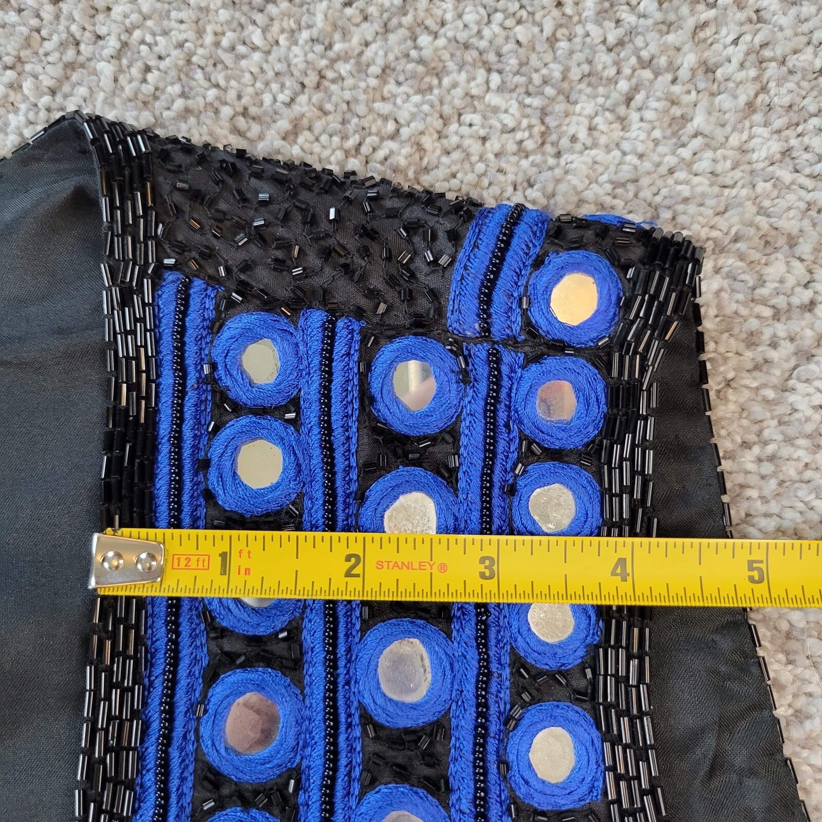 SILVER MESA Black Beaded Glitter Mirrors Trim Equestr… Gem