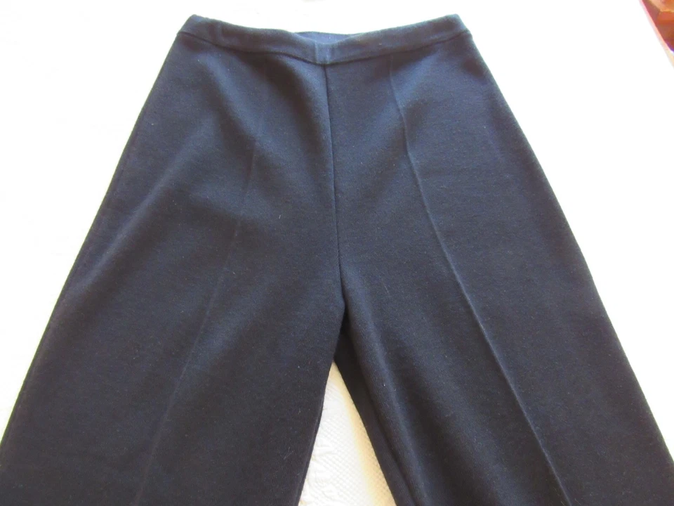 Pantalones Lecomte Merino Para Mujer Italia Lana Tejido Azul Marino Talla M Estilo Clásico Foto 3 de 4