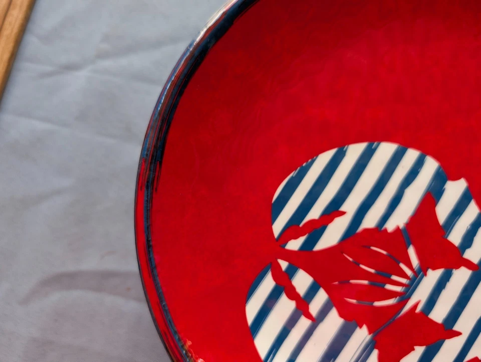 Tommy Hilfiger омар пластина набор из 4 меламин красный белый синий патриотический морской - Изображение 3 из 4