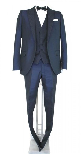 ABITO VESTITO CERIMONIA SPOSO UOMO MANUEL RITZ 2030AR3399X 163089 SMOKING  BLU PE | eBay