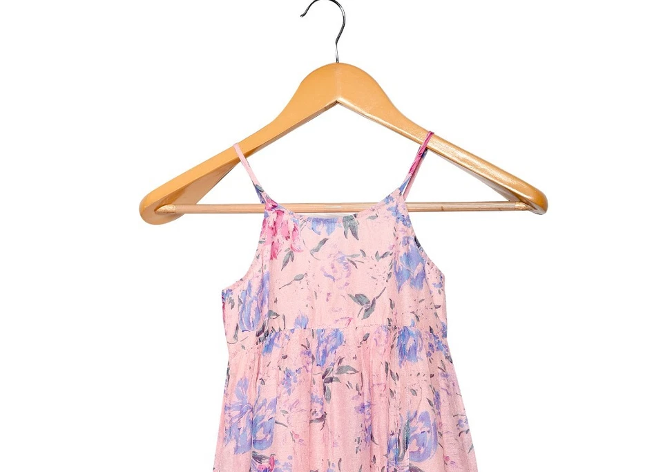 Vestido LoveShackFancy Estampado Floral 5 Años Niñas En Niveles Rosa Algodón Midi 42183 Foto 2 de 4