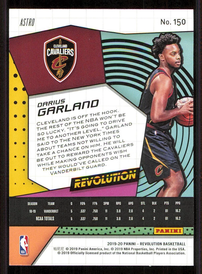 2019-20 Panini Revolution Astro #150 Darius Garland - Image 2 of 2