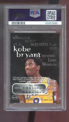 1998-99 Skybox Thunder #108 Kobe Bryant PSA 8 Graded Basketball