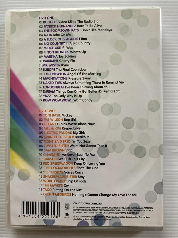2 Disc DVD - COUNT DOWN One Hit Wonders 2 (2008) R4 Countdown - Image 2 of 2