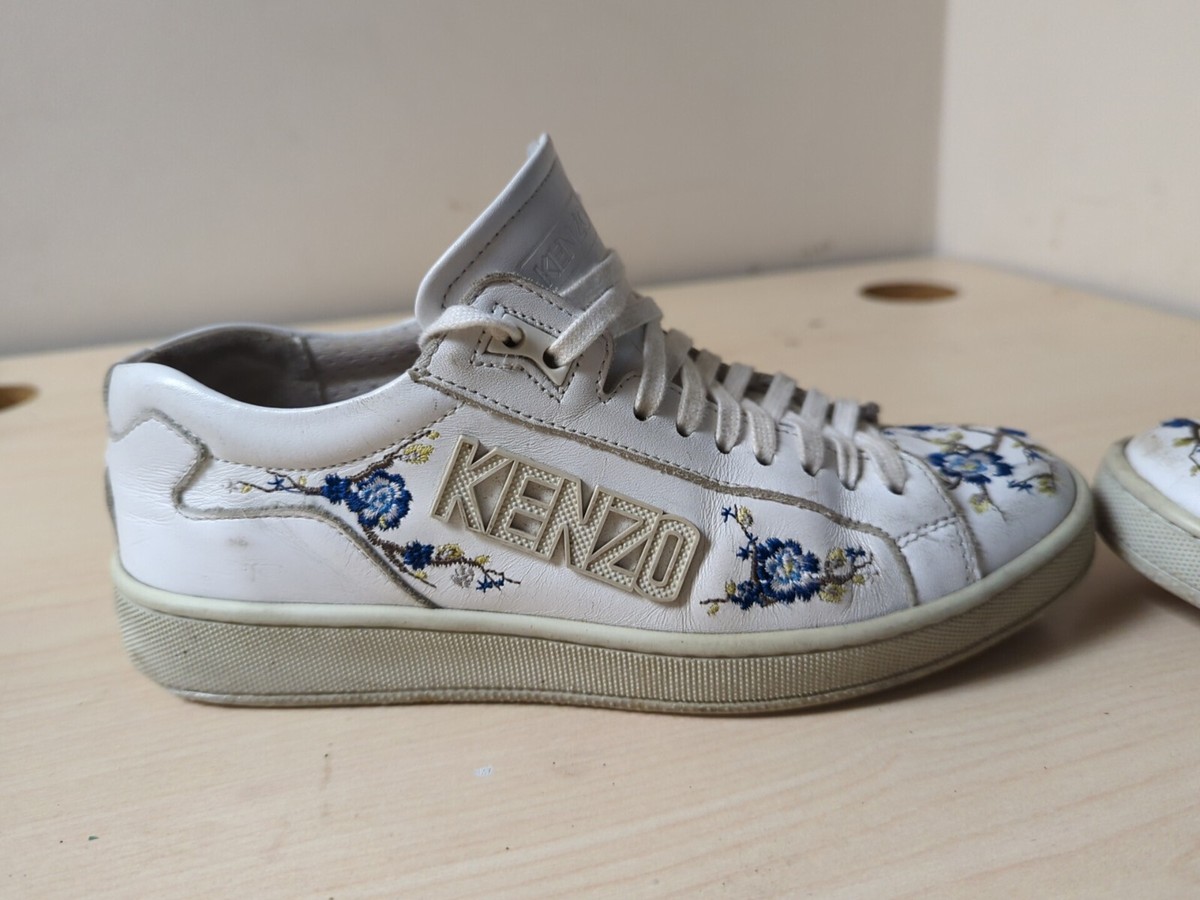 Women Kenzo Shoes Size 36 ( 5.5 US) White Lace Up Sneakers