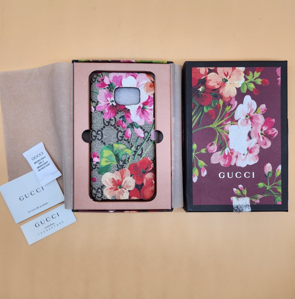 GUCCI Samsung S7 Case GG Logo Monogram Blooms Floral Supreme, Made