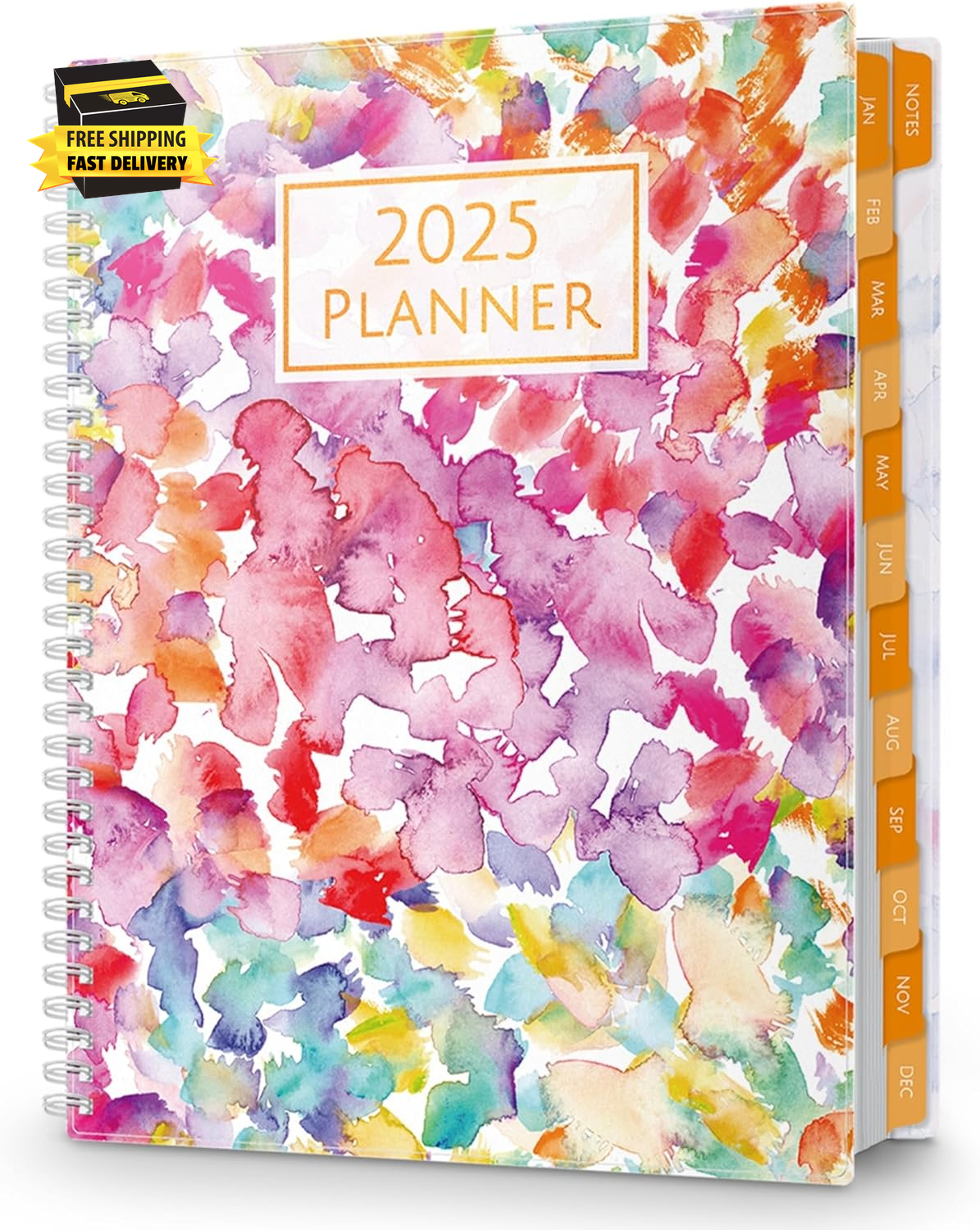 2025 Daily Weekly Planner Book (8.5X11, Watercolor), Jan 2025 to Dec 2025 Large