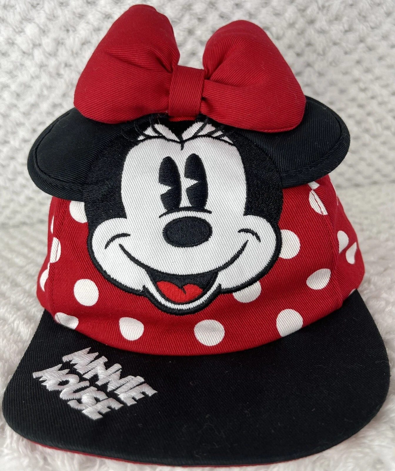 Disney Parks Minnie Mouse Hat Size Toddler/Infant Red with Polka Dots New