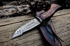 Best Damascus Fixed Blade Knife EDC Skinning Survival  Hunting Tactical Sheath