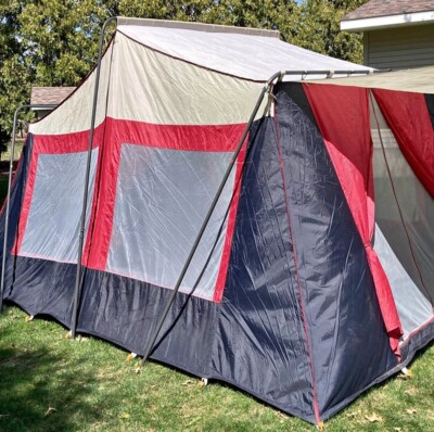 Coleman Olympic Canvas Tent 10×8 8-Person Camping Tent - Portable Family Cabin Tent Windproof