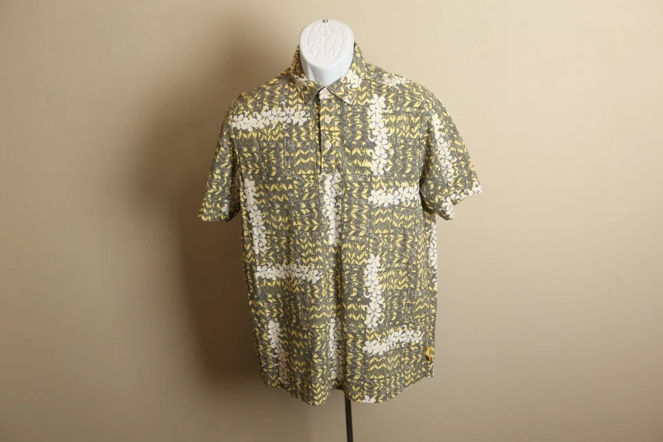 Tommy Bahama Hombre Amarillo, Gris y Blanco Islandzone s/s Golf Polo Pequeño S Foto 2 de 4