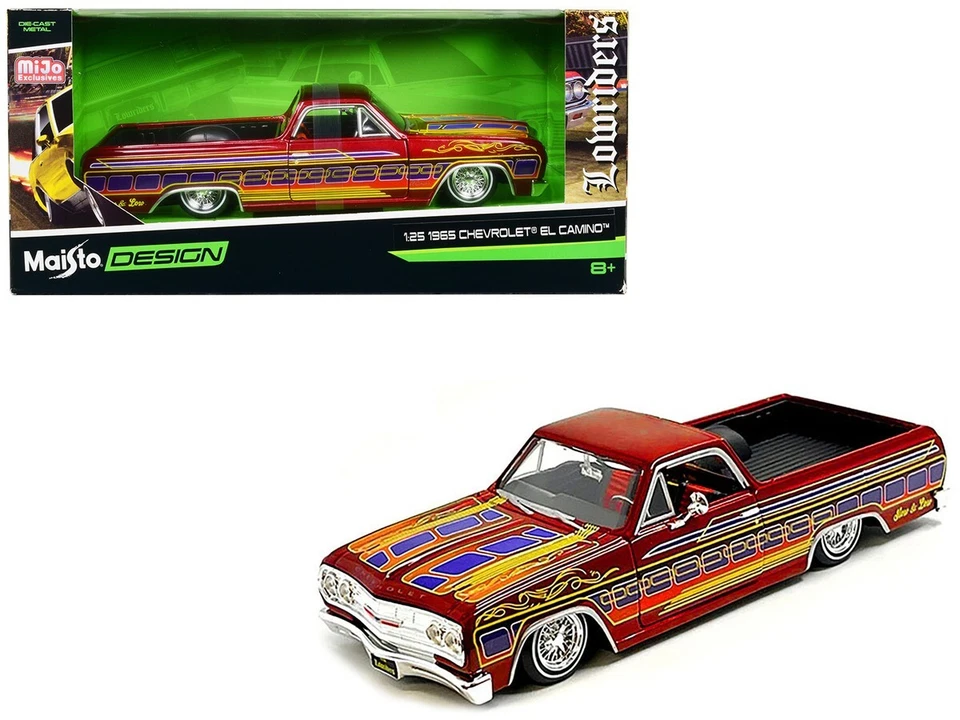 MAISTO LOWRIDERS 1:25 1965 EL CAMINO METALLIC RED W/ GRAPHICS OUT OF PRODUCTION! - Image 2 of 3