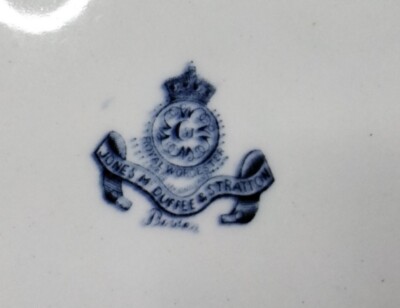 Antique Royal Worcester plate transferware porcelain blue white 1896 - 1917  10''