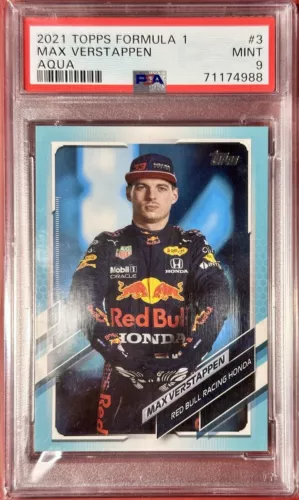 Max Verstappen 2021 Topps Formula 1 Aqua /199 PSA 9  MINT