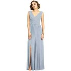 NWT Dessy Collection Chiffon V-Neck Gown Mist Blue Bridesmaid Dress Size 14