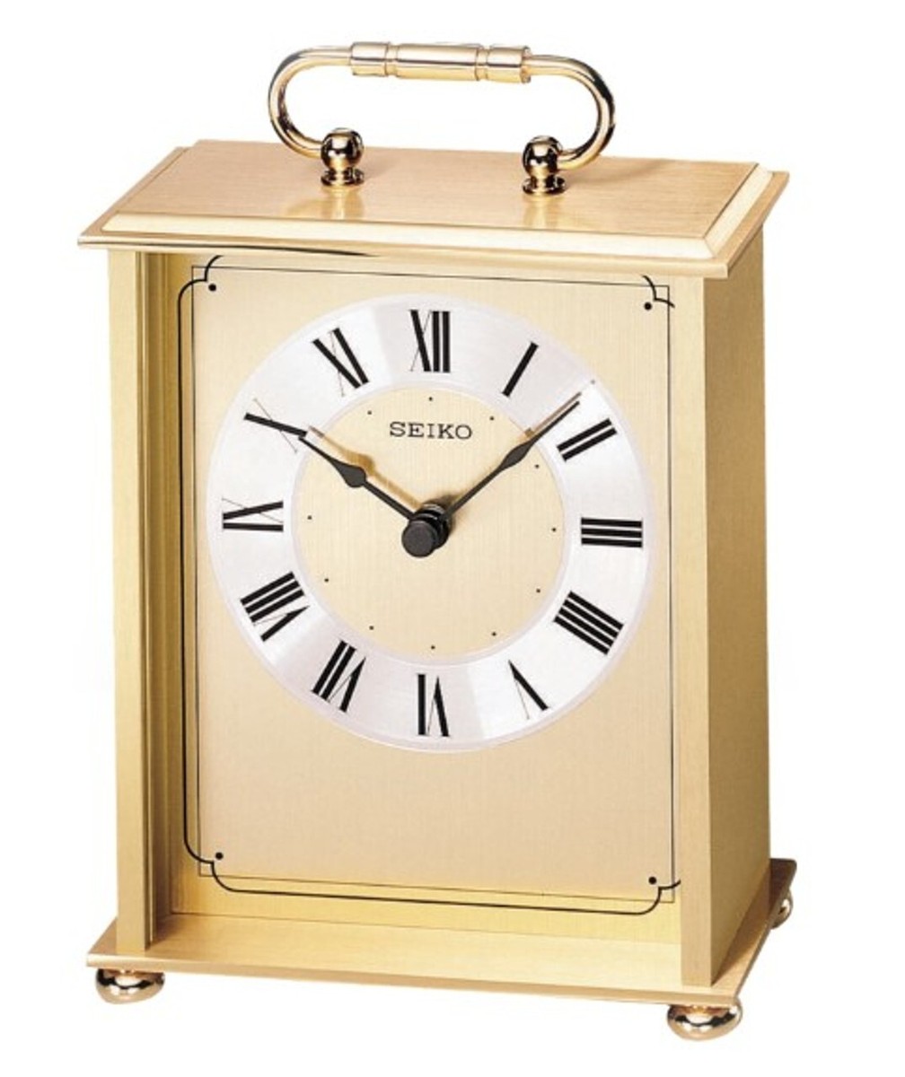 Seiko Solid Brass Versailles Carriage Desk and Table Clock - Main Image