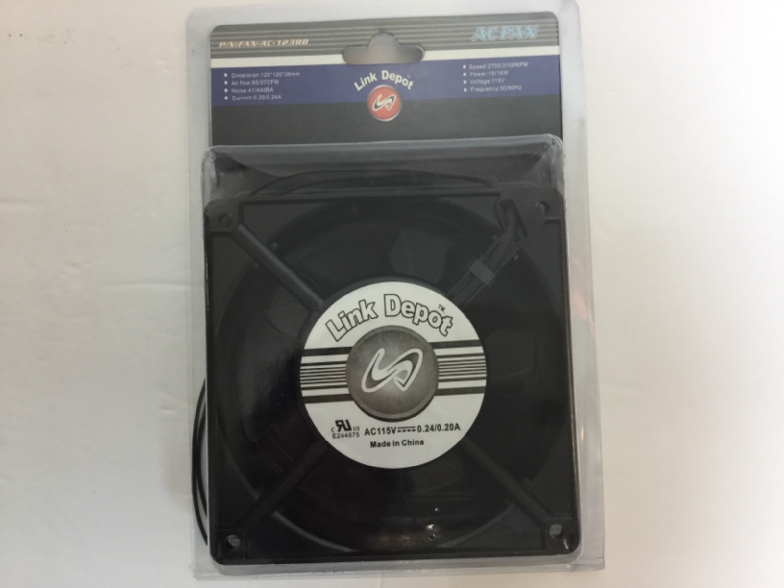 Link Depot Cooling Fan Ball Bearing PC Computer Case Metal 120x120x38mm AC 115V