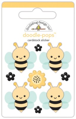 Doodlebug Doodle-pop Sticker Busy Bees Flowers Cute Happy