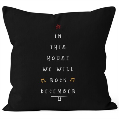 Kissenbezug in this house we will rock december Weihnachten Geschenk 40x40