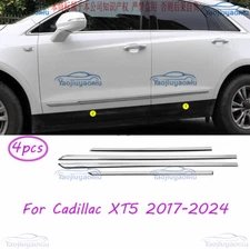 4* Chrome Steel Car Body Door Side Molding Cover Trim For Cadillac XT5 2017-2024