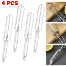 4PCS Old-School Professional Vegetable Peeler – Stainless Steel Body and Blade