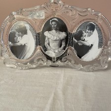 Mikasa Princess Triple Oval Picture Frame Crystal German Standing Wedding 13"