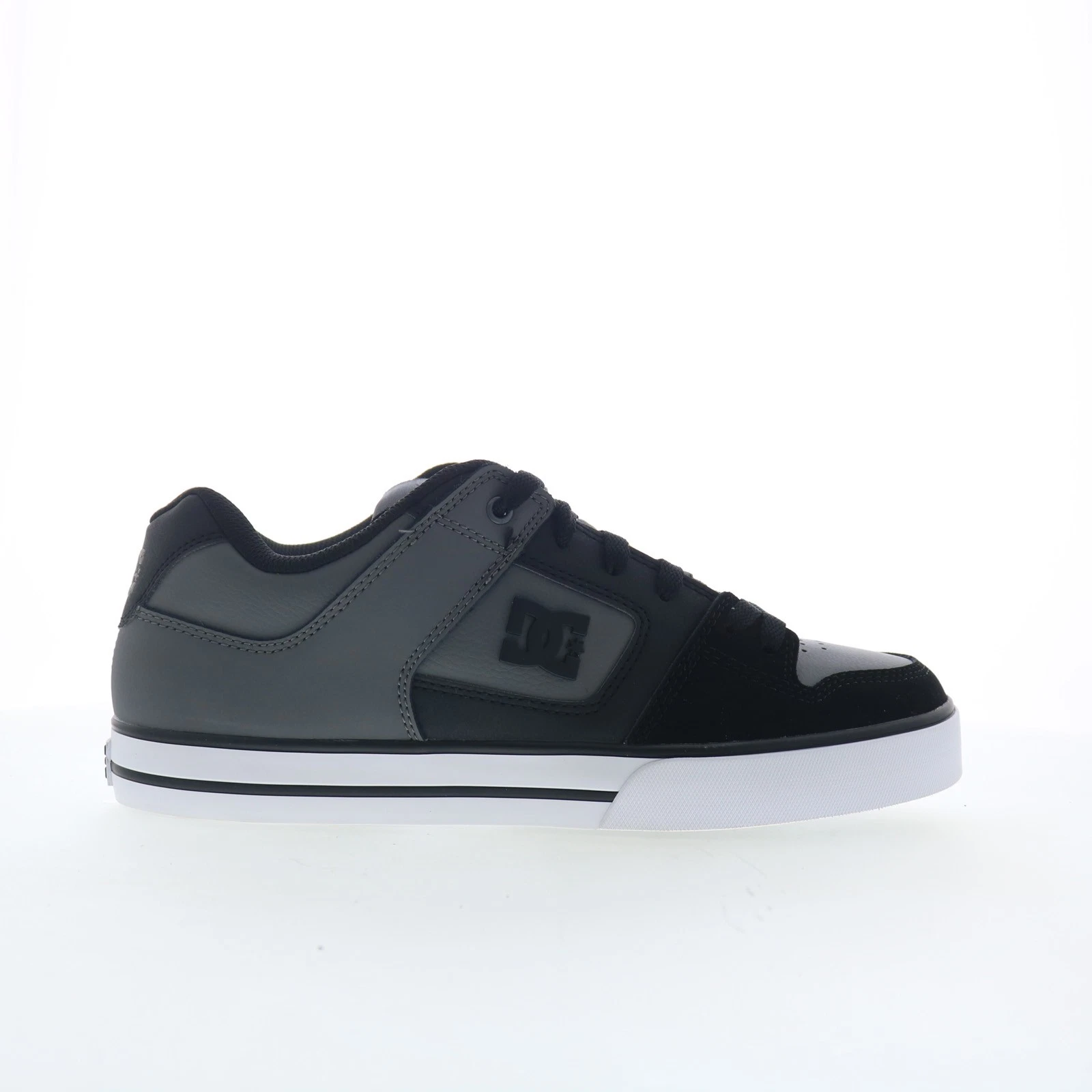DC Pure 300660-XKSS Mens Gray Leather Lace Up Skate Inspired Sneakers Shoes