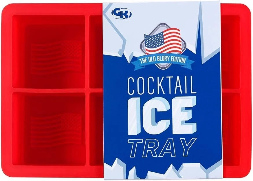GenKool American Flag Ice Mold – Silicone Tray Makes 6 Large 2in Whiskey Cubes - Image 2 of 4
