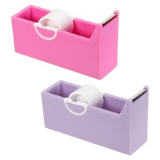 2 Pack Tape Dispenser Desk, Desktop Tape Dispenser Cutter Holder, Rose  Purple