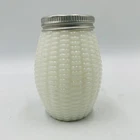 Antique  Corn Cob Maize Milk Glass Shaker With Lid
