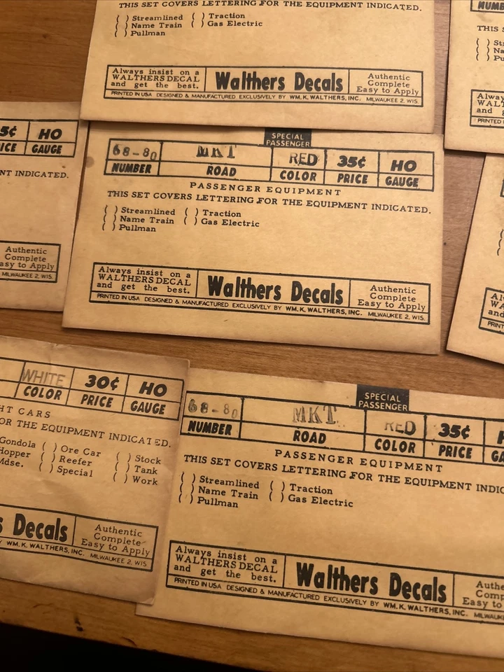 Large Group Of Walthers Decals In Original Packages Red In Color - Image 3 of 4