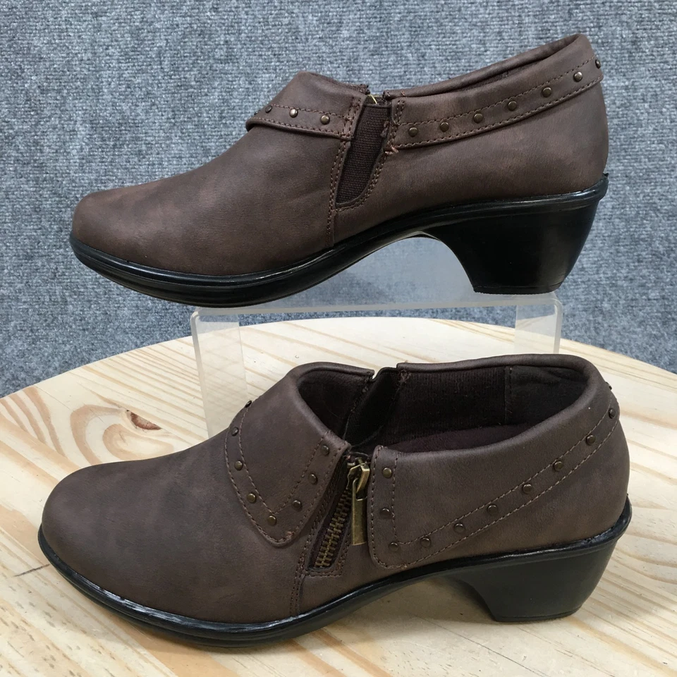 Botas Easy Street Para Mujer 9 Estrechas Darcy Botín Marrón Imitación Cuero Informal Foto 2 de 4