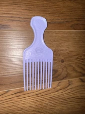VTG Goody Textured Plastic Hair Pick Lift Comb Purple Lavender Made in USA